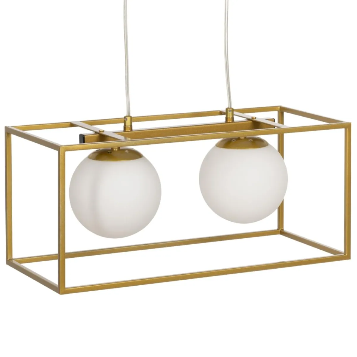 Outlet MyMobel Lámpara techo oro-blanco metal-cristal 45 x 20 x 20 cm