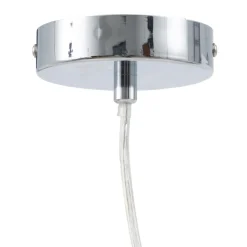 Fashion MyMobel Lámpara techo plata hierro - cristal 25 x 25 x 19,50 cm