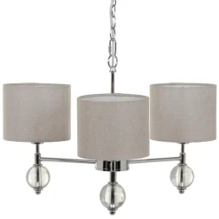 Outlet MyMobel Lámpara techo plata metal decoración 58 x 58 x 73 cm