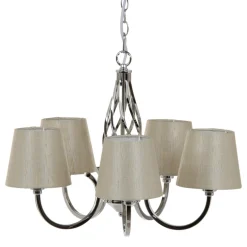Discount MyMobel Lámpara techo plata metal decoración 36 x 36 x 110 cm