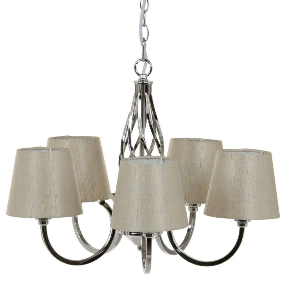 Discount MyMobel Lámpara techo plata metal decoración 36 x 36 x 110 cm