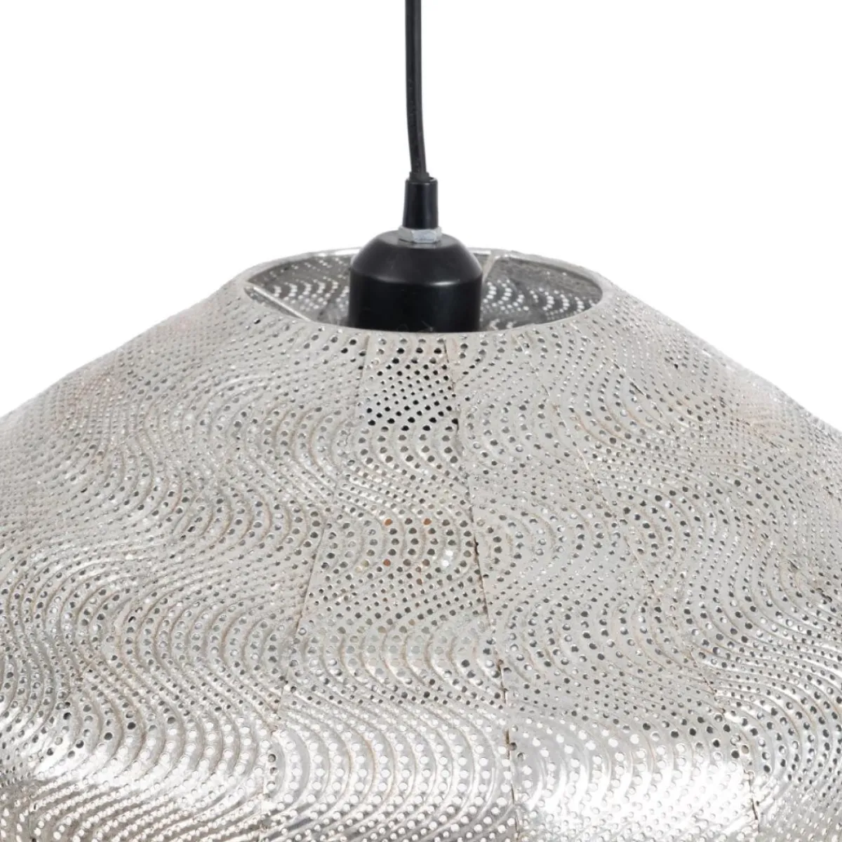 Outlet MyMobel Lámpara techo plata metal iluminación 42 x 42 x 27,50 cm