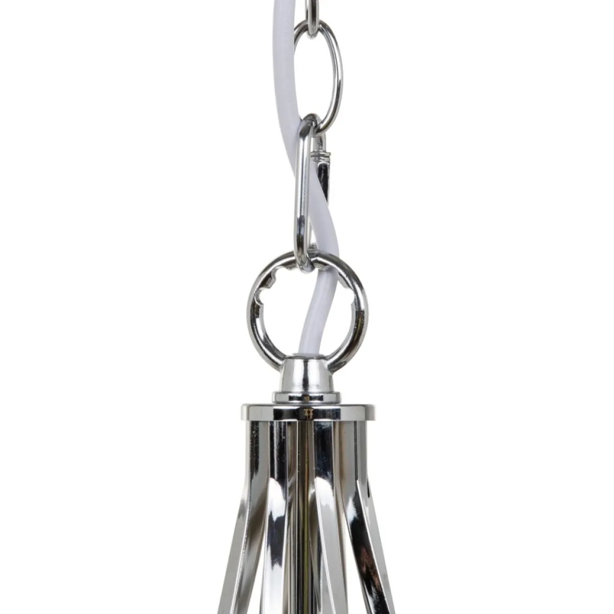 Discount MyMobel Lámpara techo plata metal decoración 36 x 36 x 110 cm