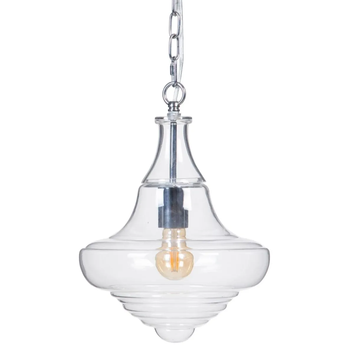 Sale MyMobel Lámpara techo plata metal-cristal 28 x 28 x 33 cm