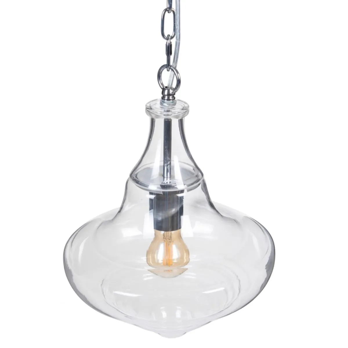 Sale MyMobel Lámpara techo plata metal-cristal 28 x 28 x 33 cm