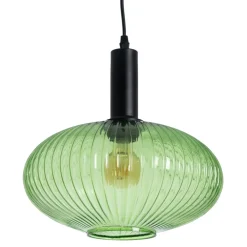 Fashion MyMobel Lámpara techo verde metal-cristal 30 x 30 x 26 cm