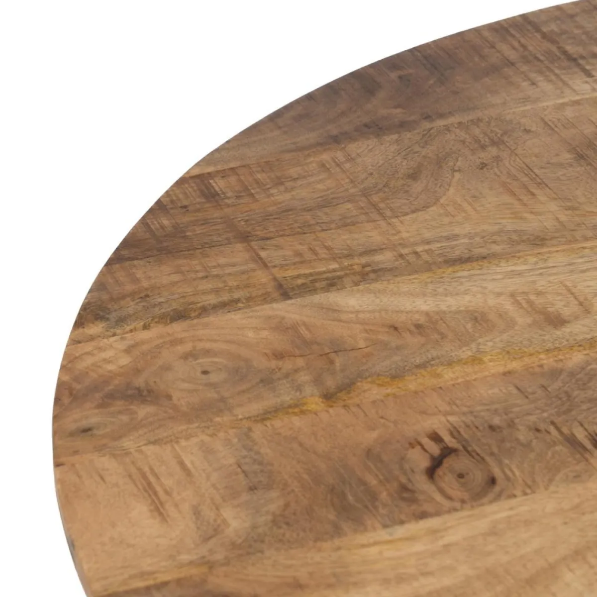 Hot MyMobel Mesa comedor natural-negro madera-hierro 90 x 90 x 77 cm