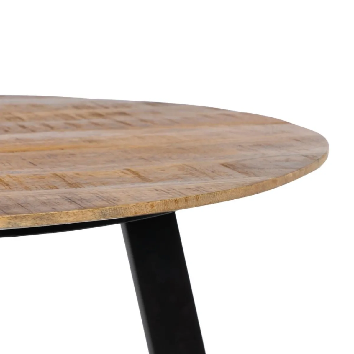 Hot MyMobel Mesa comedor natural-negro madera-hierro 90 x 90 x 77 cm