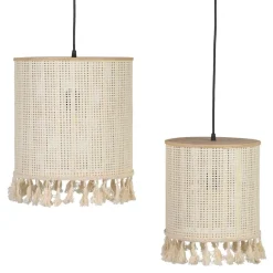 Hot MyMobel S-2 lámpara techo natural fibra natural 33 x 33 x 33 cm