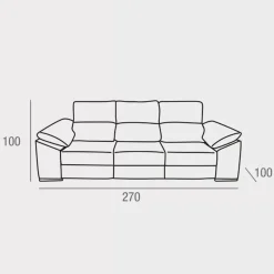 Discount MyMobel SOFA 3 PL. MOD. AMORGOS Tela Marrón