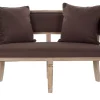 Outlet MyMobel Sofa lino rubberwood 122x69x72 2 plazas marron