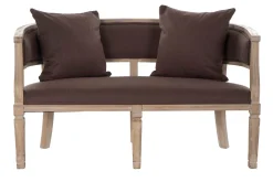 Outlet MyMobel Sofa lino rubberwood 122x69x72 2 plazas marron