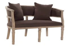 Outlet MyMobel Sofa lino rubberwood 122x69x72 2 plazas marron