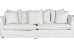 Best MyMobel Sofa lino 260x104x90 con 7 cojines beige