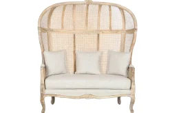 New MyMobel Sofa madera enea 125x58x155 algodon natural