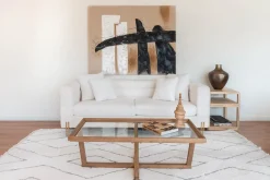 Sale MyMobel Sofa poliester metal 205x85x73 borreguito blanco