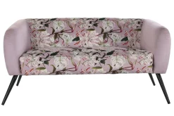 Fashion MyMobel Sofa poliester metal 140x71x71 flores rosa