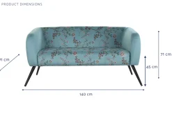 Sale MyMobel Sofa poliester metal 140x71x71 flores rama verde