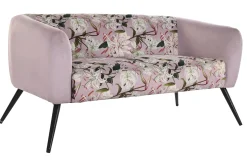 Fashion MyMobel Sofa poliester metal 140x71x71 flores rosa