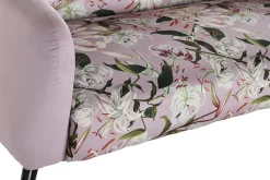 Fashion MyMobel Sofa poliester metal 140x71x71 flores rosa
