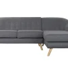 Fashion MyMobel Sofa poliester rubberwood 230x144x84 3 plazas gris
