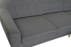 Fashion MyMobel Sofa poliester rubberwood 230x144x84 3 plazas gris