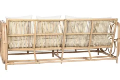 Hot MyMobel Sofa ratan algodon 192x72x75 con cojines algod n