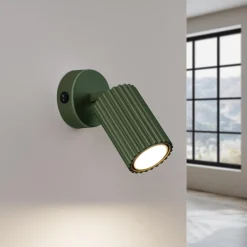 Outlet MyMobel Sollux Aplique KARBON verde oliva con interruptor N/A