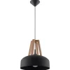 New MyMobel Sollux Lámpara colgante CASCO negro/madera natural