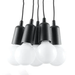 Discount MyMobel Sollux Lámpara colgante DIEGO 5 negro