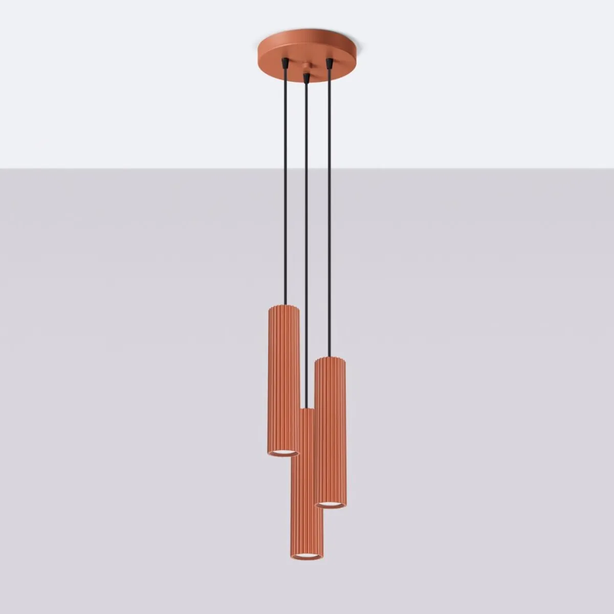 Fashion MyMobel Sollux Lámpara colgante KARBON 3P rojo ocre N/A