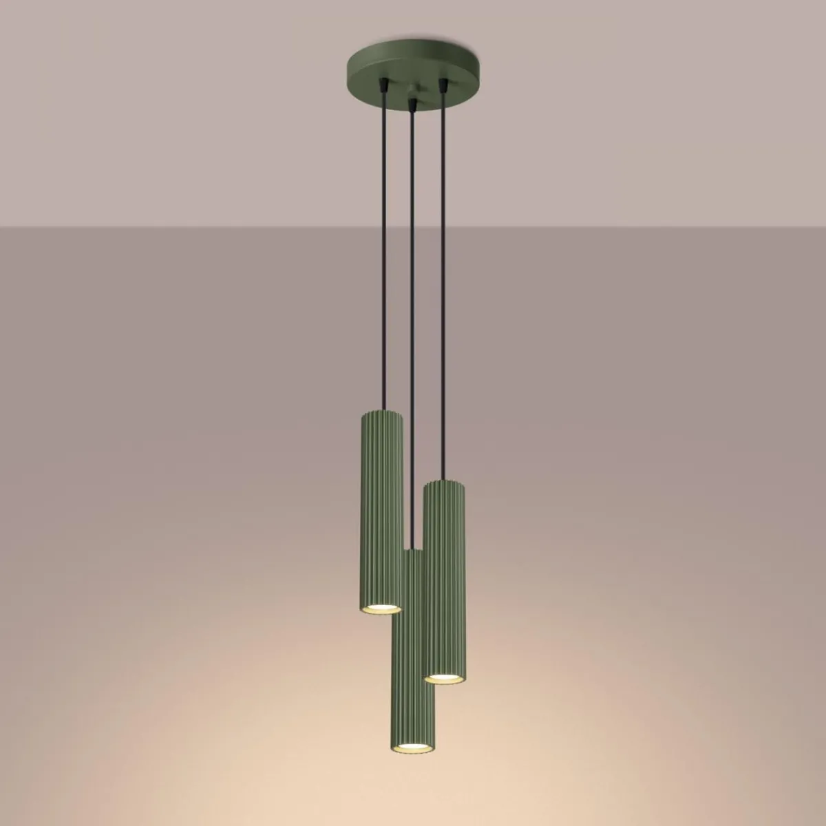 Best MyMobel Sollux Lámpara colgante KARBON 3P verde oliva N/A