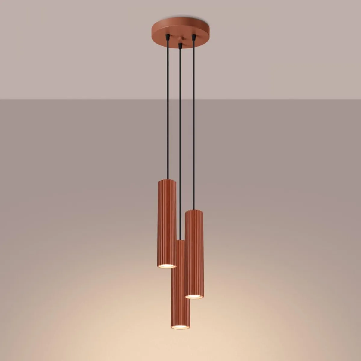 Fashion MyMobel Sollux Lámpara colgante KARBON 3P rojo ocre N/A