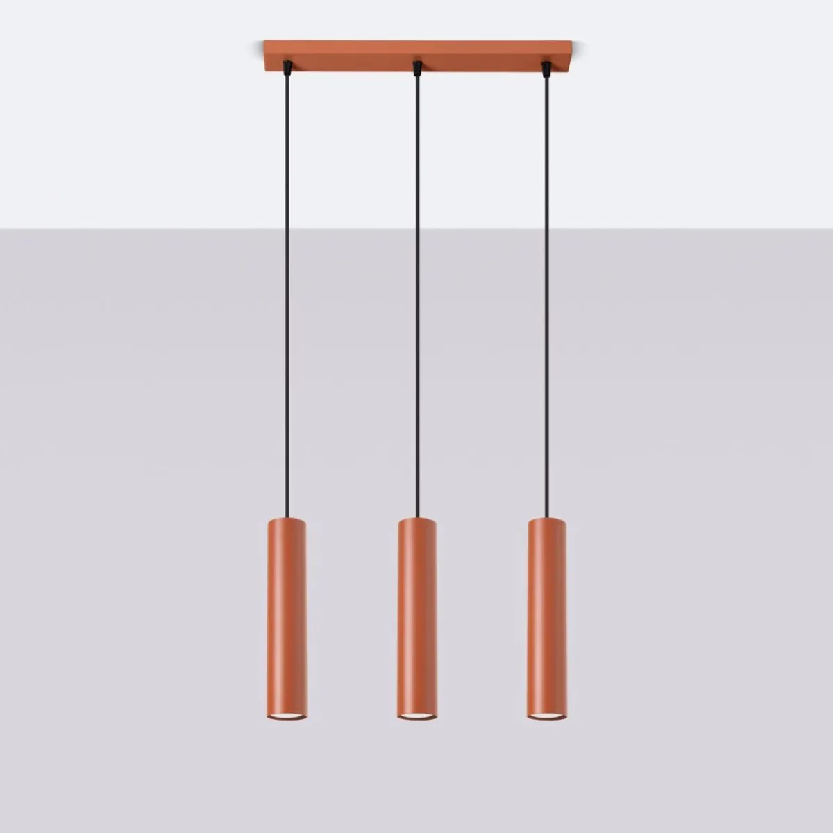 Clearance MyMobel Sollux Lámpara colgante LAGOS 3L rojo ocre N/A