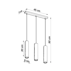 Outlet MyMobel Sollux Lámpara colgante LAGOS 3L blanca