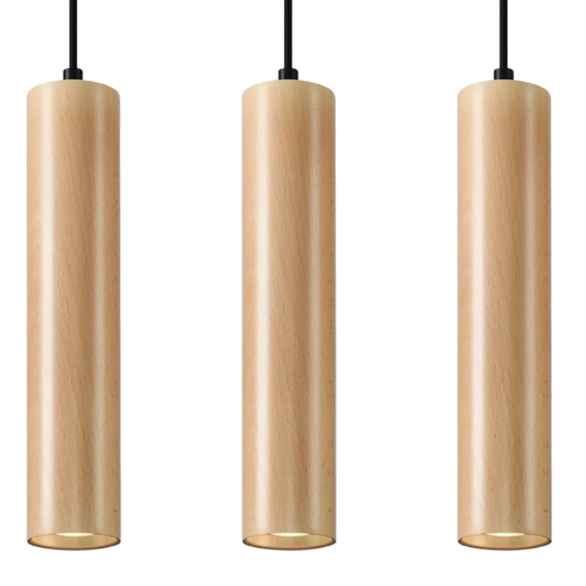 Fashion MyMobel Sollux Lámpara colgante LINO 3 madera