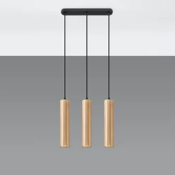 Fashion MyMobel Sollux Lámpara colgante LINO 3 madera