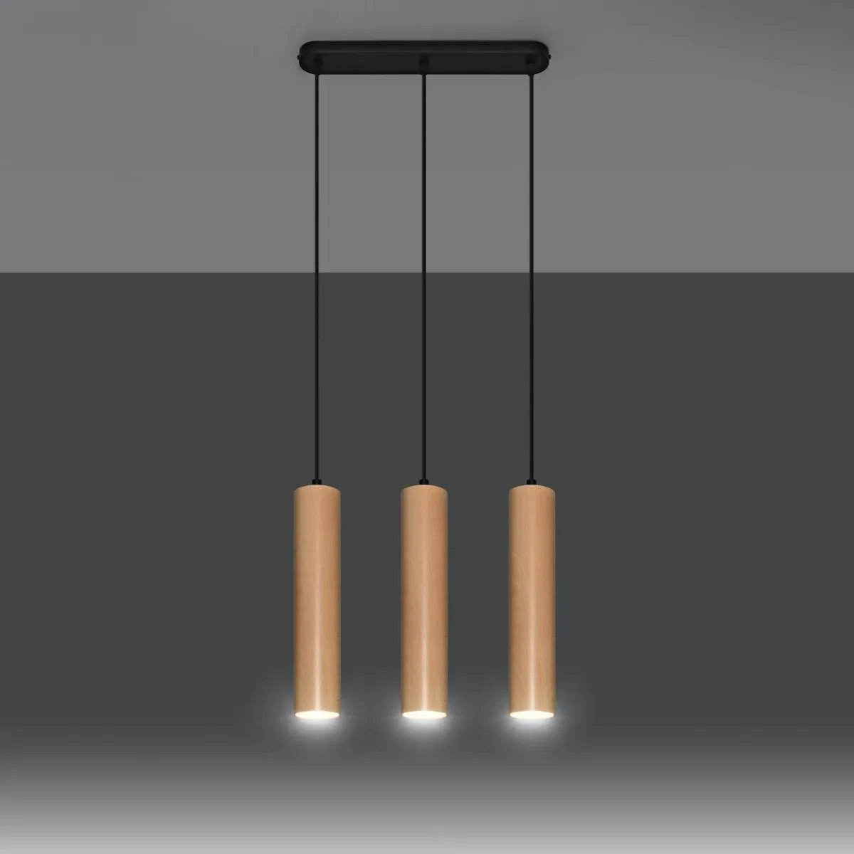 Fashion MyMobel Sollux Lámpara colgante LINO 3 madera