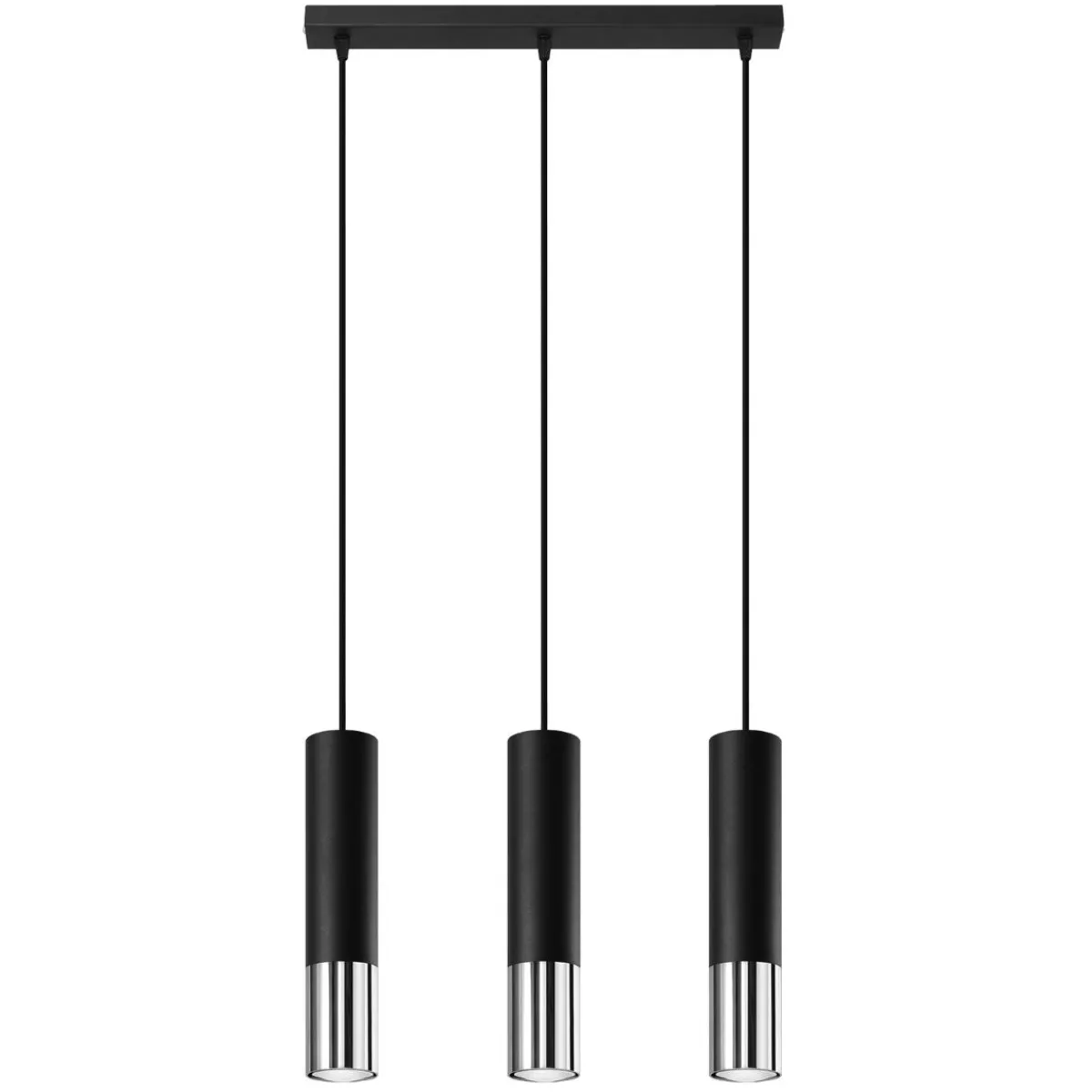 Hot MyMobel Sollux Lámpara colgante LOOPEZ 3L negro/cromo