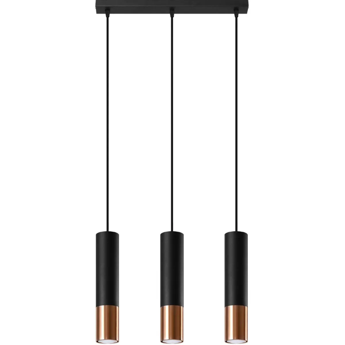 Hot MyMobel Sollux Lámpara colgante LOOPEZ 3L negro/cobre