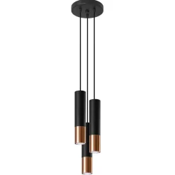 Fashion MyMobel Sollux Lámpara colgante LOOPEZ 3P negro/cobre