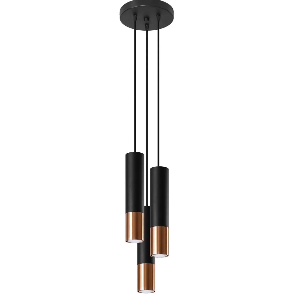 Fashion MyMobel Sollux Lámpara colgante LOOPEZ 3P negro/cobre