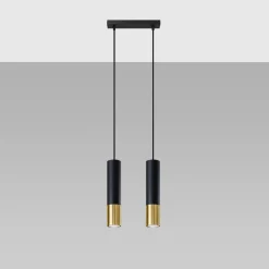 Sale MyMobel Sollux Lámpara colgante LOOPEZ 2 negro/dorado