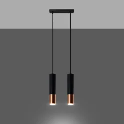 Discount MyMobel Sollux Lámpara colgante LOOPEZ 2 negro/cobre