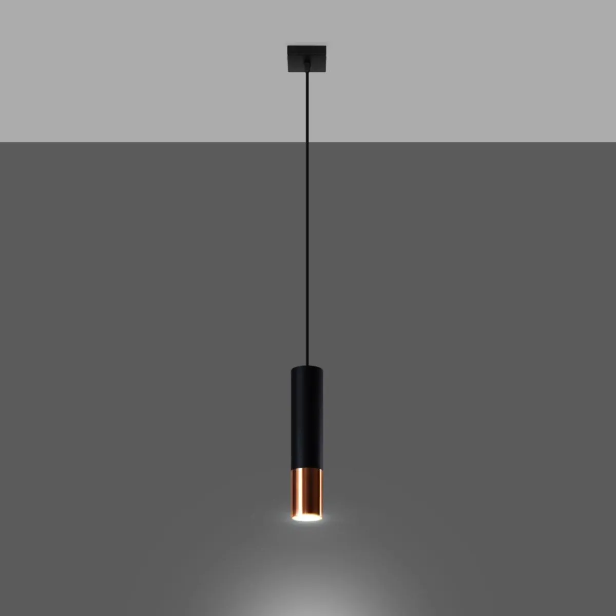 New MyMobel Sollux Lámpara colgante LOOPEZ 1 negro/cobre