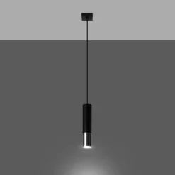 Outlet MyMobel Sollux Lámpara colgante LOOPEZ 1 negro/cromo