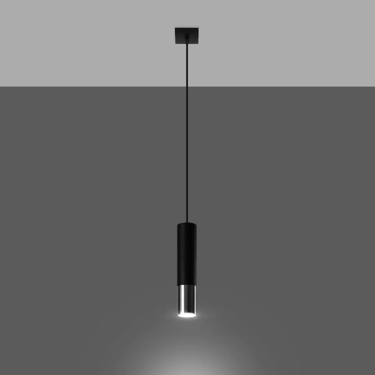 Outlet MyMobel Sollux Lámpara colgante LOOPEZ 1 negro/cromo