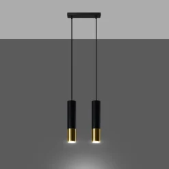 Sale MyMobel Sollux Lámpara colgante LOOPEZ 2 negro/dorado
