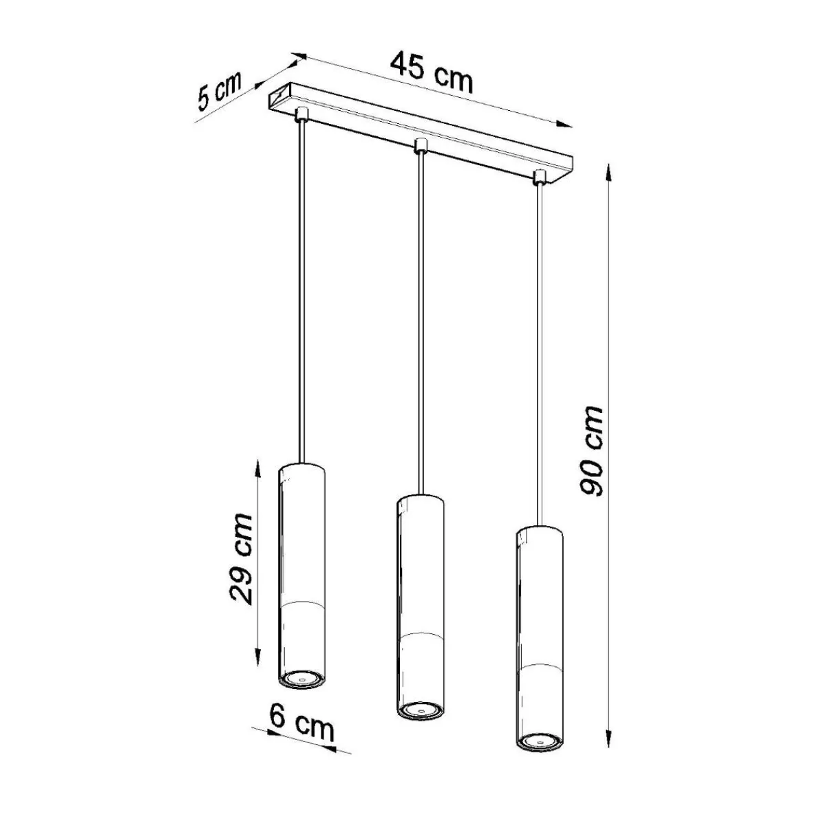 Hot MyMobel Sollux Lámpara colgante LOOPEZ 3L negro/cobre