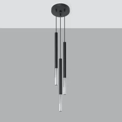 Outlet MyMobel Sollux Lámpara colgante MOZAICA 3P negro/cromo